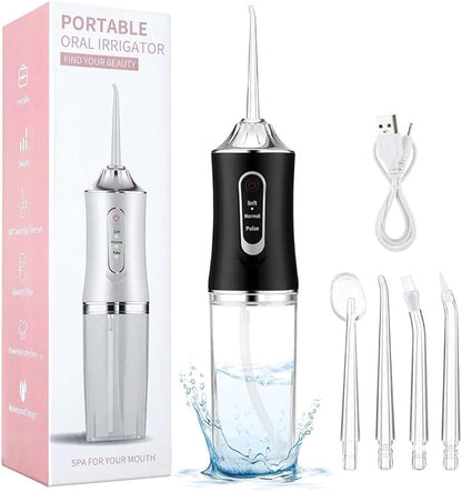 Electric Water Flosser Cordless for Teeth 3 Modes 4 Jet Tips Set