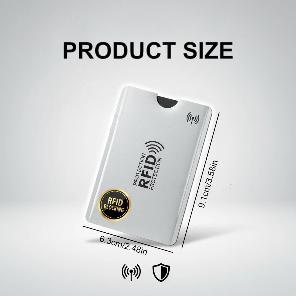 8PCS RFID Blocking Sleeves | Secure Credit Card Protector & ID Shield | Waterproof
