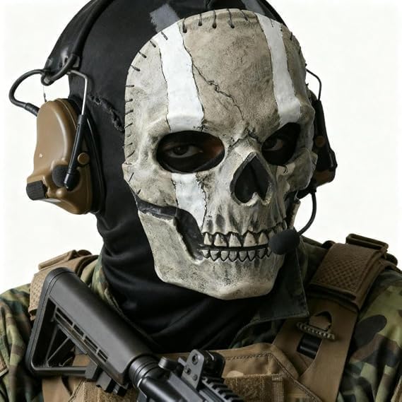 Creepy Halloween Full Head Skull Mask with Movable Jaw