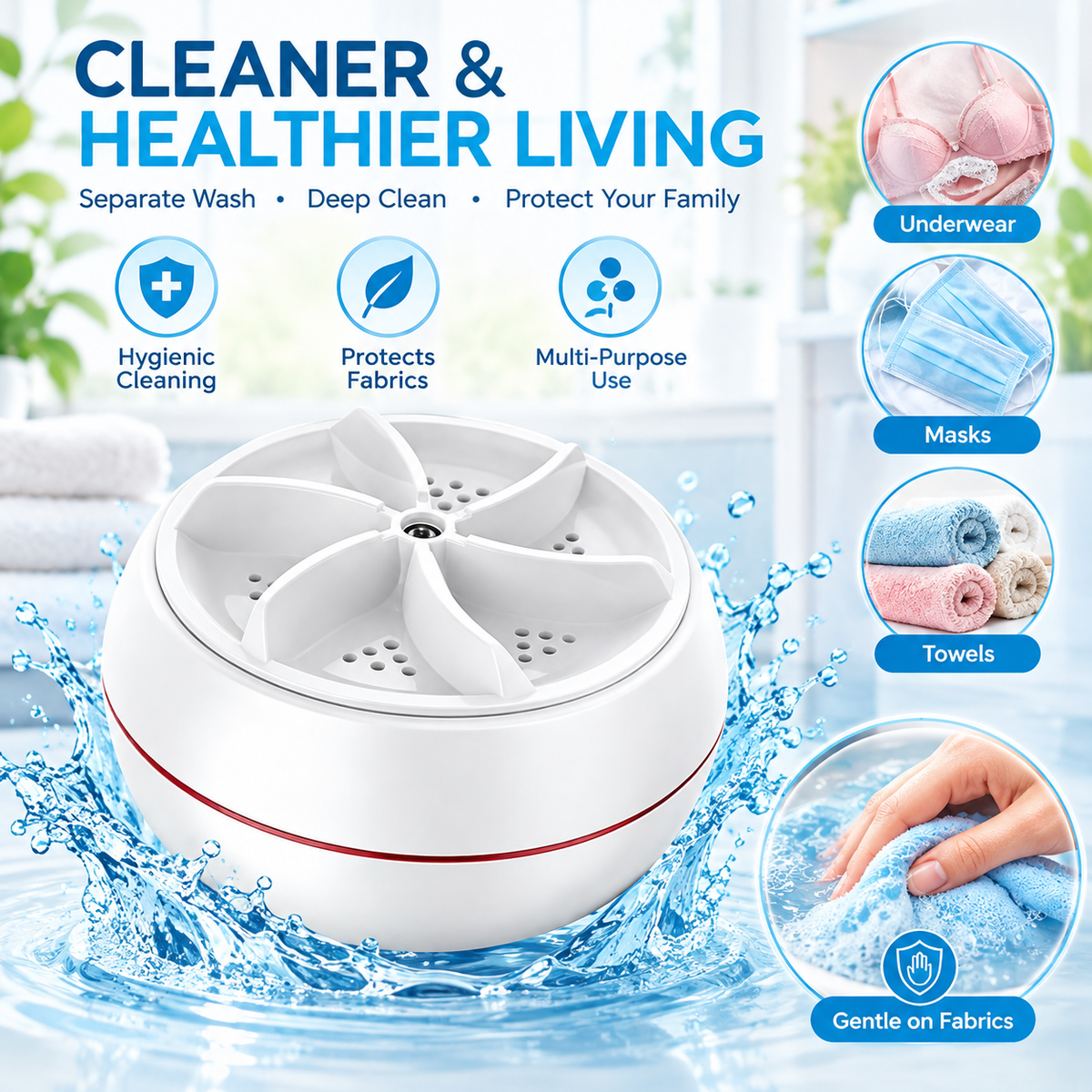 Mini portable USB Washing Machine | Sink Washing Machine Ultrasonic Turbo Washer for Clothes and Dishes