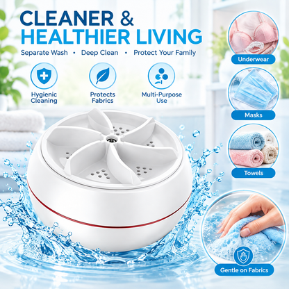 Mini portable USB Washing Machine | Sink Washing Machine Ultrasonic Turbo Washer for Clothes and Dishes