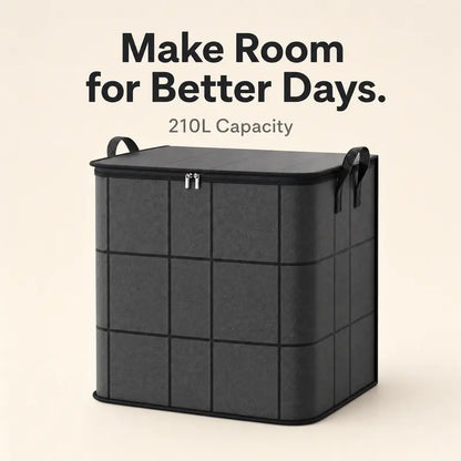 Spacious Moving Storage Bin, Zippered Organizer for Quilts, Bedding & Sweaters