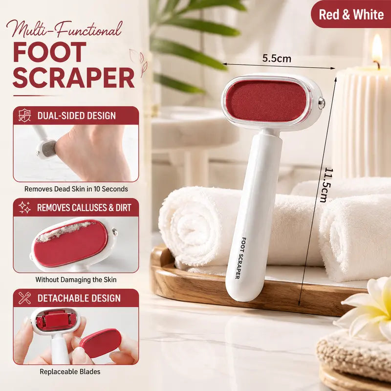 2Pcs Dual-Sided Foot Callus Remover Handheld Manual Foot Care Tool