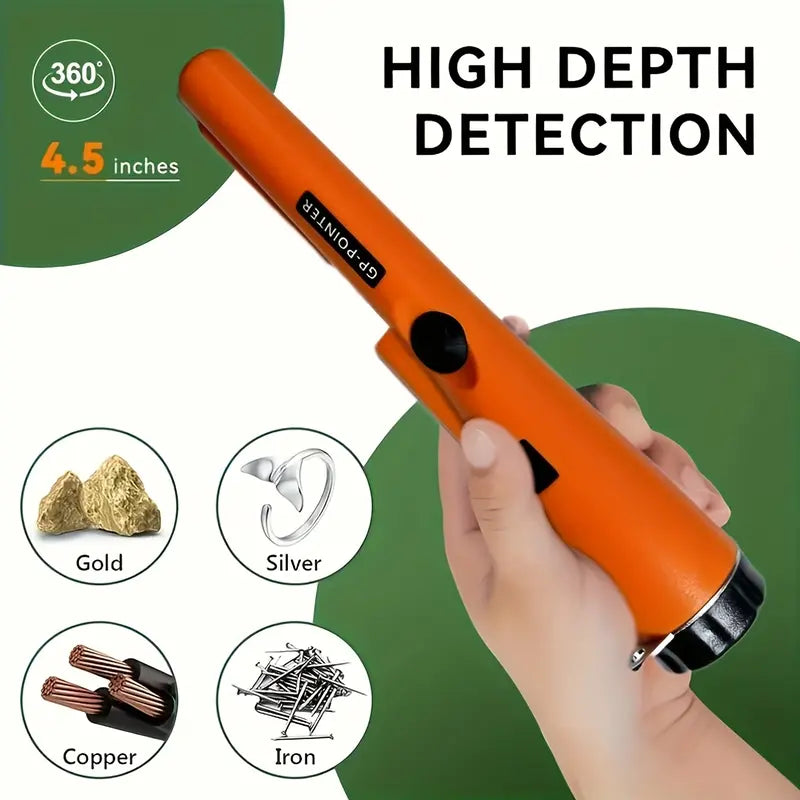 Handheld Metal Detector Pinpointer - 128°/360° Detection