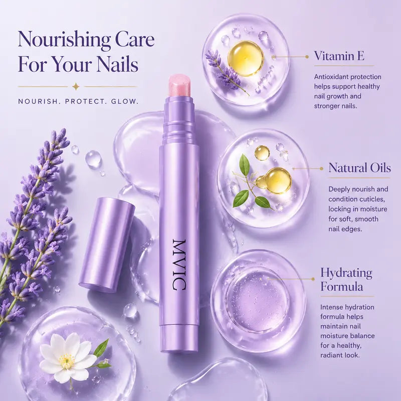 2PCS 3-in-1 Nail Care Pen, Cuticle Oil Cuticle Pusher Nail Oil Pen