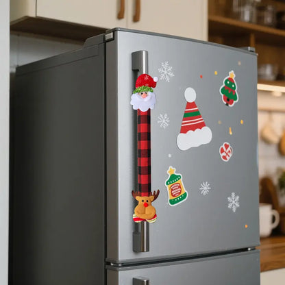 2/4Pcs Christmas Fridge Handle Cover, Festive Kitchen Decor Set