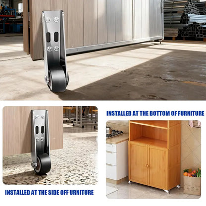 2Pack Vertical Track Roller Wheel, Heavy Duty 110LBS Sliding Door Bottom Guide, Anti-Wobble Door Stop