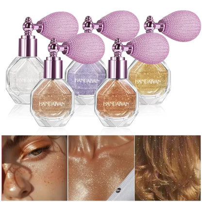 Glitter Highlighter Spray Natural Skin Tone Radiant Finish Face-Body Highlighter