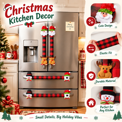 2/4Pcs Christmas Fridge Handle Cover, Festive Kitchen Decor Set