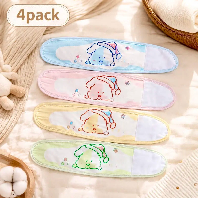 4 Pack Baby Belly Button Bands – Soft Cotton Umbilical Cord Wraps