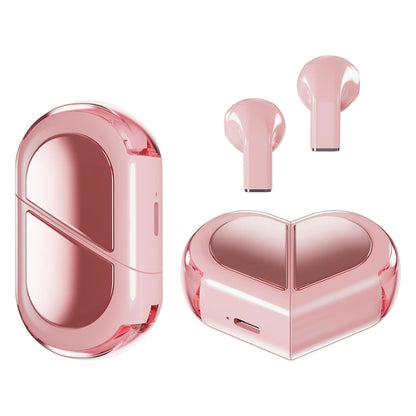 Heart Wireless Earphone, Cute Invisible Earbuds Wireless Bluetooth for Small Ears Canals