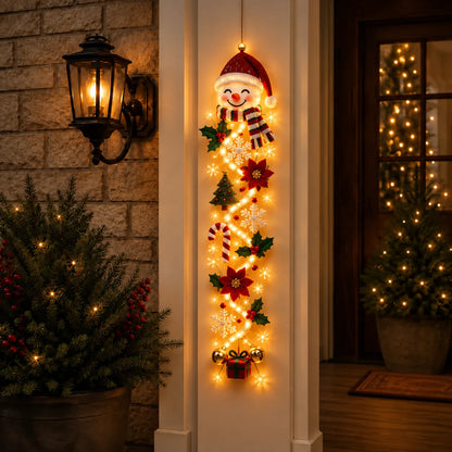 Light‑Up Glowing Christmas Door Hanger - Festive Home Decor