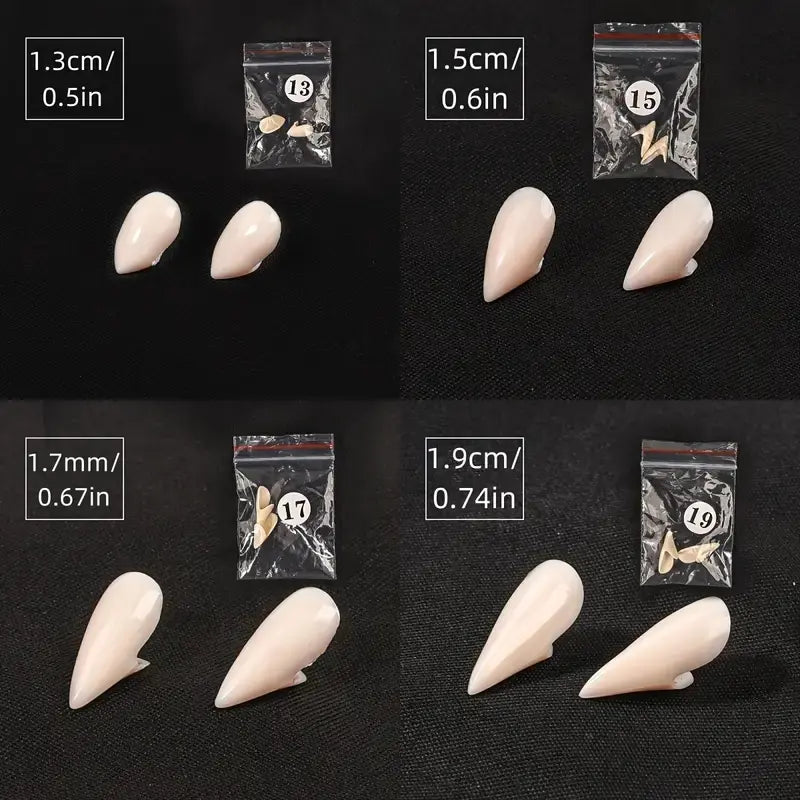 Reusable 4-Size Resin Vampire Fangs Set for Halloween