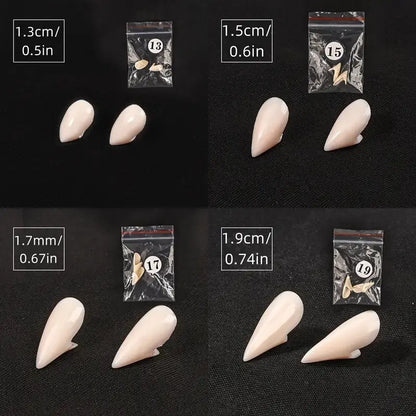 Reusable 4-Size Resin Vampire Fangs Set for Halloween