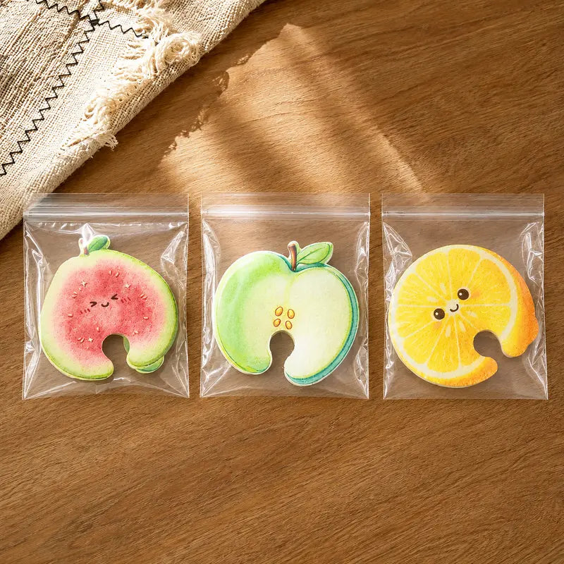 6PCS Compressed Cellulose Sponges - Fruit-Shaped Natural Pop-Up
