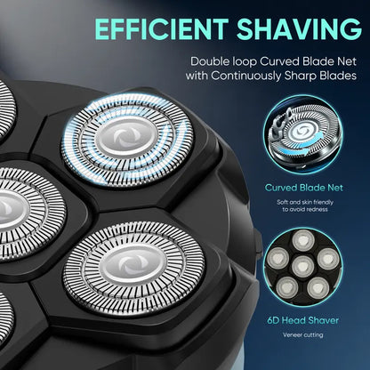 New Bald Head Shaver LED Display Waterproof Rechargeable Long Battery