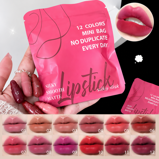 12-Color Matte Capsule Lipstick Set – Waterproof and Long-Lasting