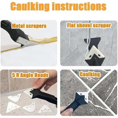 Silicone Caulking Tools - 3 in 1 Sealant Finishing Tool Grout Remove Scraper