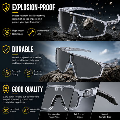 UV400 Photochromic Polarized Safety Glasses Sports Sunglasses for Men Women