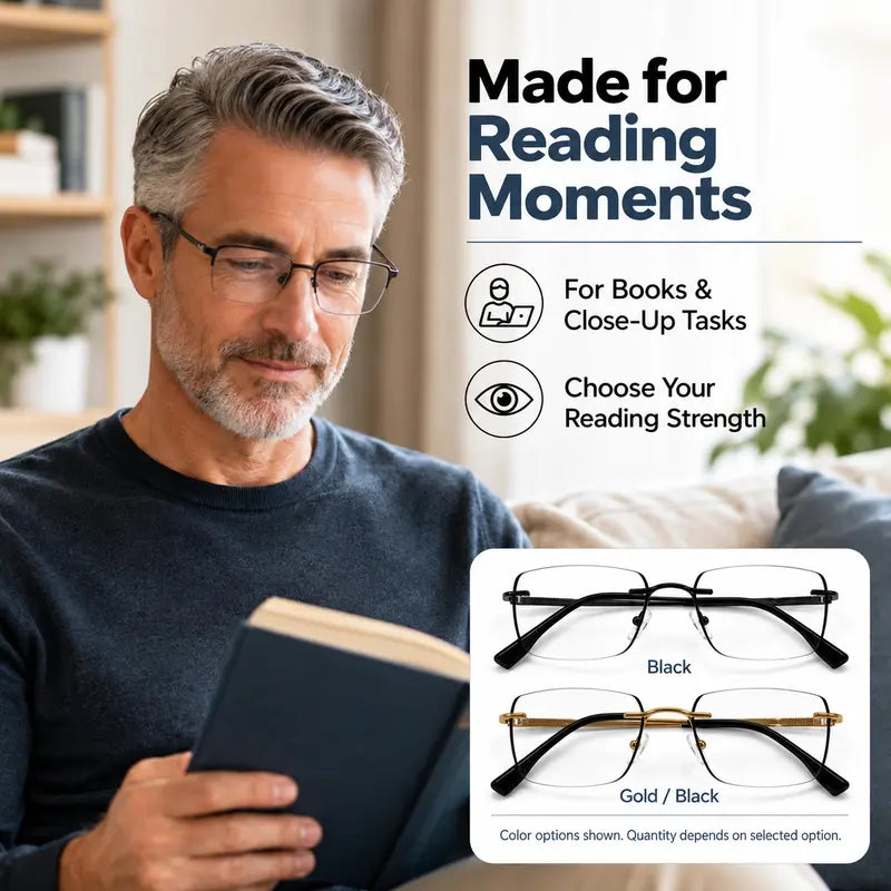 Unisex Progressive Multifocal Photochromic Reading Eyeglasses - Light Adaptive Bluelight Blocking