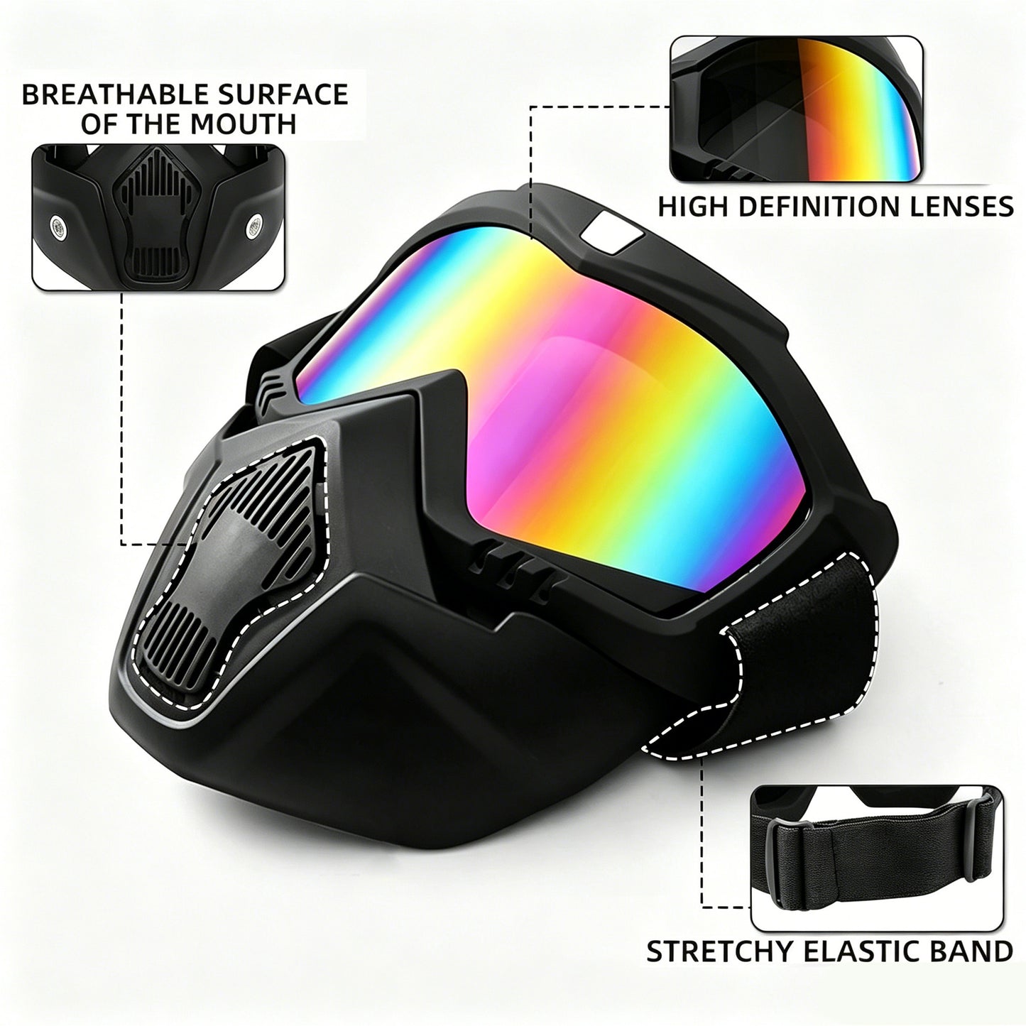 Detachable Full Face Goggle Mask