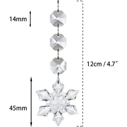 30Pcs Snowflake Crystal Christmas Ornaments for Tree Decorations, Hanging Clear Acrylic Snowflake Ornaments