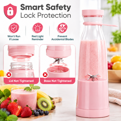 Portable Electric Juicer Bottle |Wireless Rechargeable Travel Blender Milkshakes Juicer