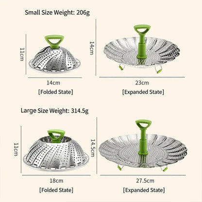 Stainless Steel Vegetable Steamer Basket Utensils Folding Expandable