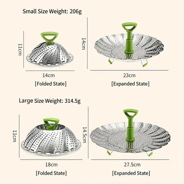 Stainless Steel Vegetable Steamer Basket Utensils Folding Expandable