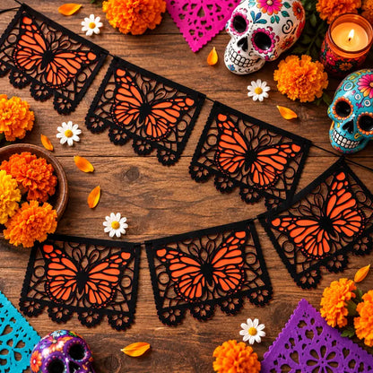 Monarch Butterfly Day of the Dead Banner 9.8FT
