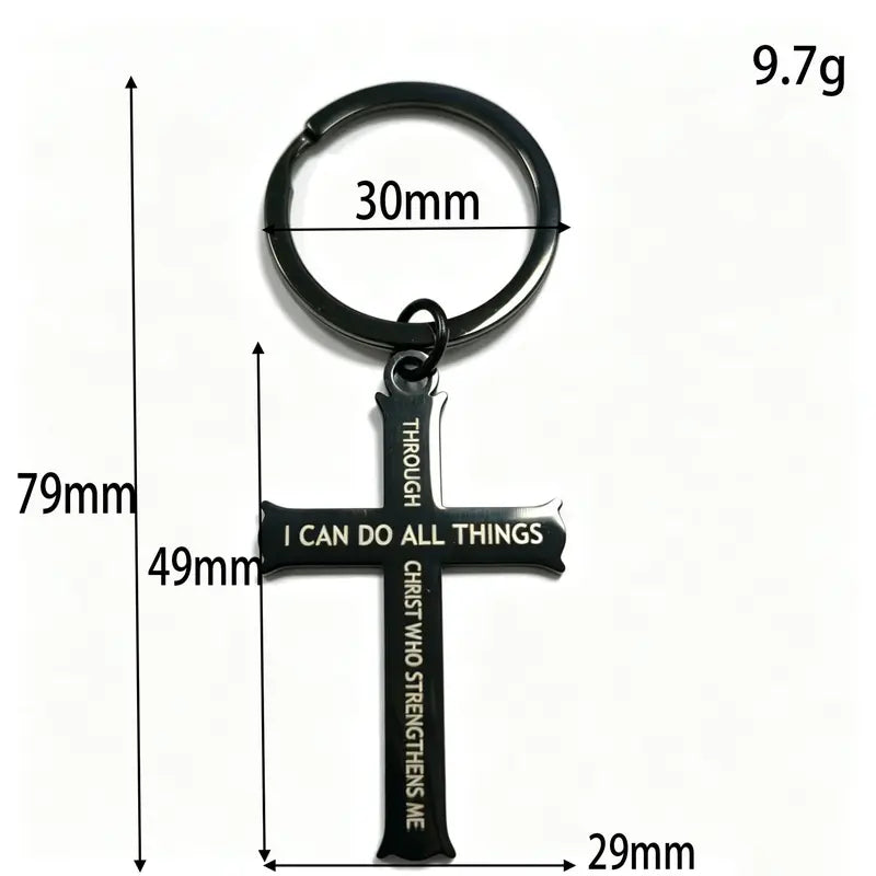 I Can Do All Things Cross Keychain - Christian Faith Gift