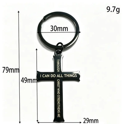 I Can Do All Things Cross Keychain - Christian Faith Gift