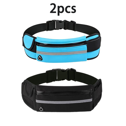 2PCS Women Fanny Pack Running Belt,Belt Bag,Water Resistant Wasit Pack Bag