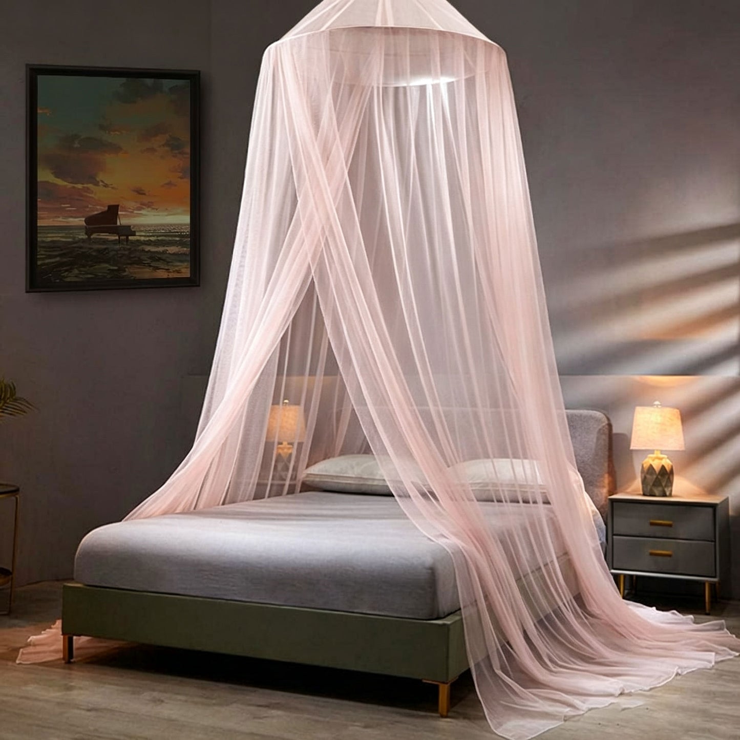 Mosquito Net Bed Canopy,Dome Mosquito Netting Bed Tent Twin Girls Princess Canopy Bed
