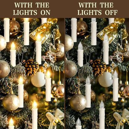 10Pack LED Flameless Candle Clip Lights with Remote,Batteried(AAA) Dimmable Lights