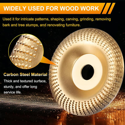3PCS Wood Carving Disc Set for 4" or 4 1/2" Angle Grinder with 5/8" Arbor