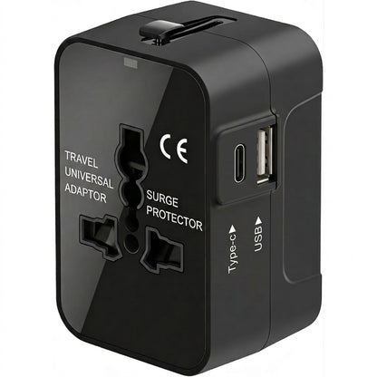Universal All in One Worldwide Travel Adapter Fast Charge Type C USB-A