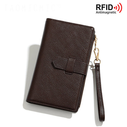 Family Passport Wallet RFID Blocking Large Capacity Credit Card Holder