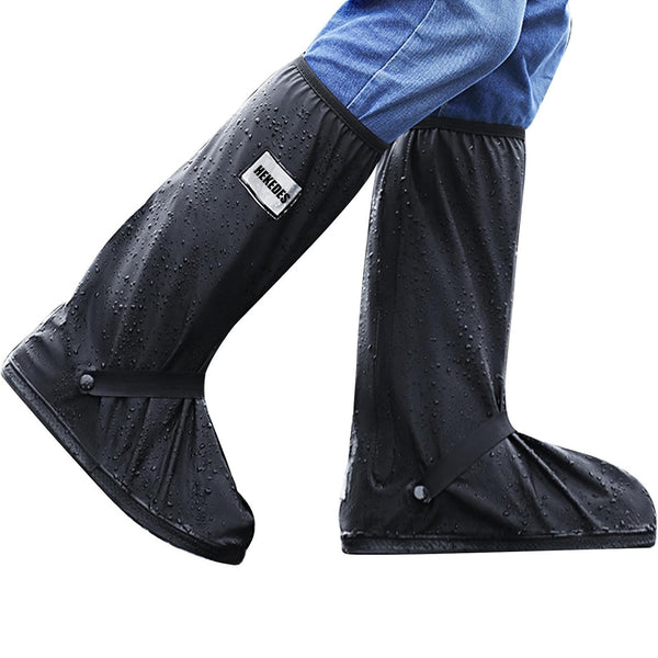 1Pair Waterproof Shoe Covers, Reusable & Foldable Rain Boot Shoe Cover with Zipper, Non-Slip, Reflector