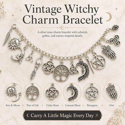 2-in-1 Vintage Witchy Charm Bracelet & Anklet for Women