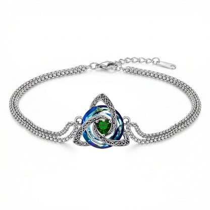 Celtic Knot Bracelet for Women, Trinity Knot Triquetra Crystal Bracelet