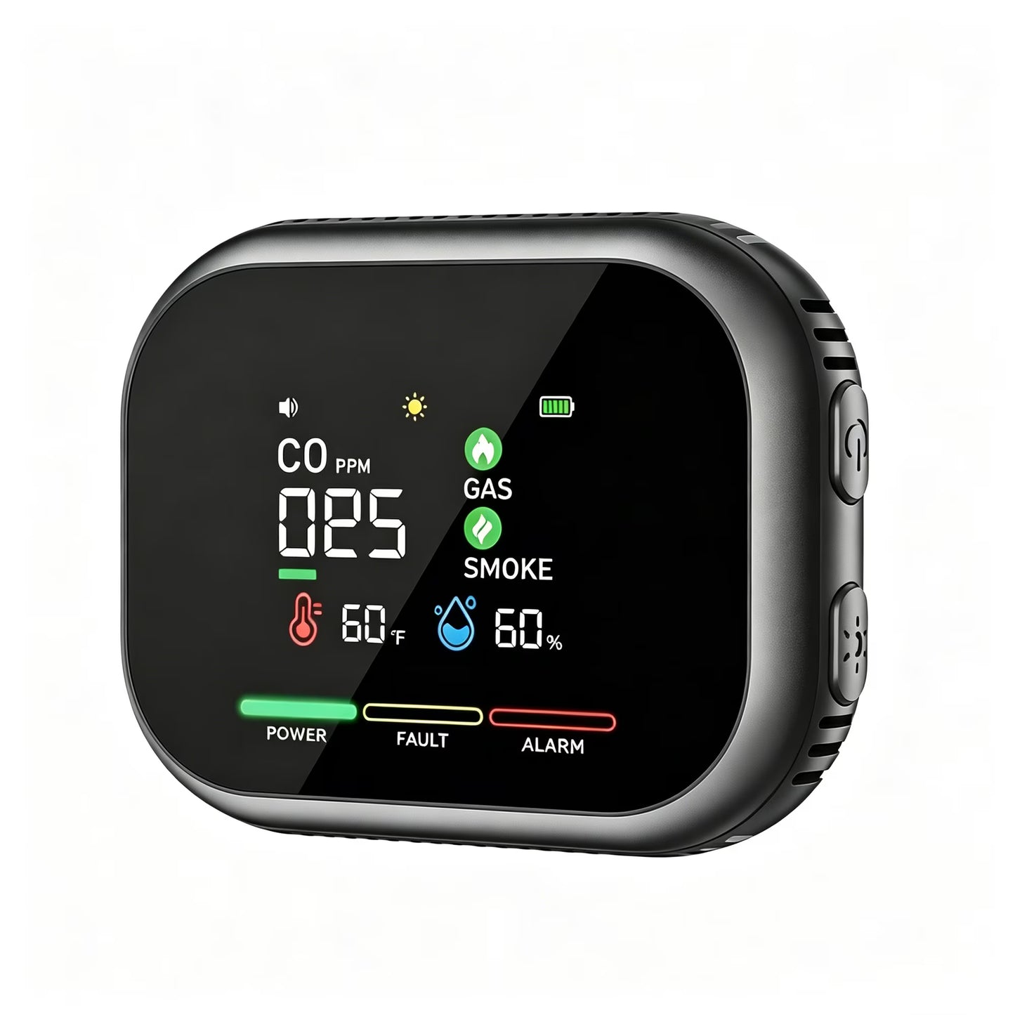 6-in-1 Portable Detector with Natural Gas & Temperature Humidity Sensors Plug-and-Play Design