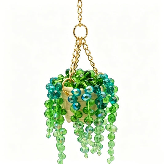 Sun-Kissed Beaded Succulent Car Charm