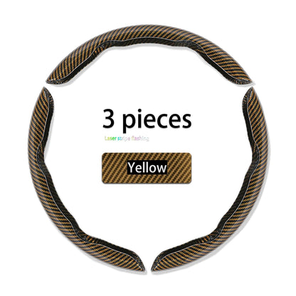 3Pcs Car Non-Slip Steering Wheel Protector, Universal 15 Inch, Carbon Fiber Design