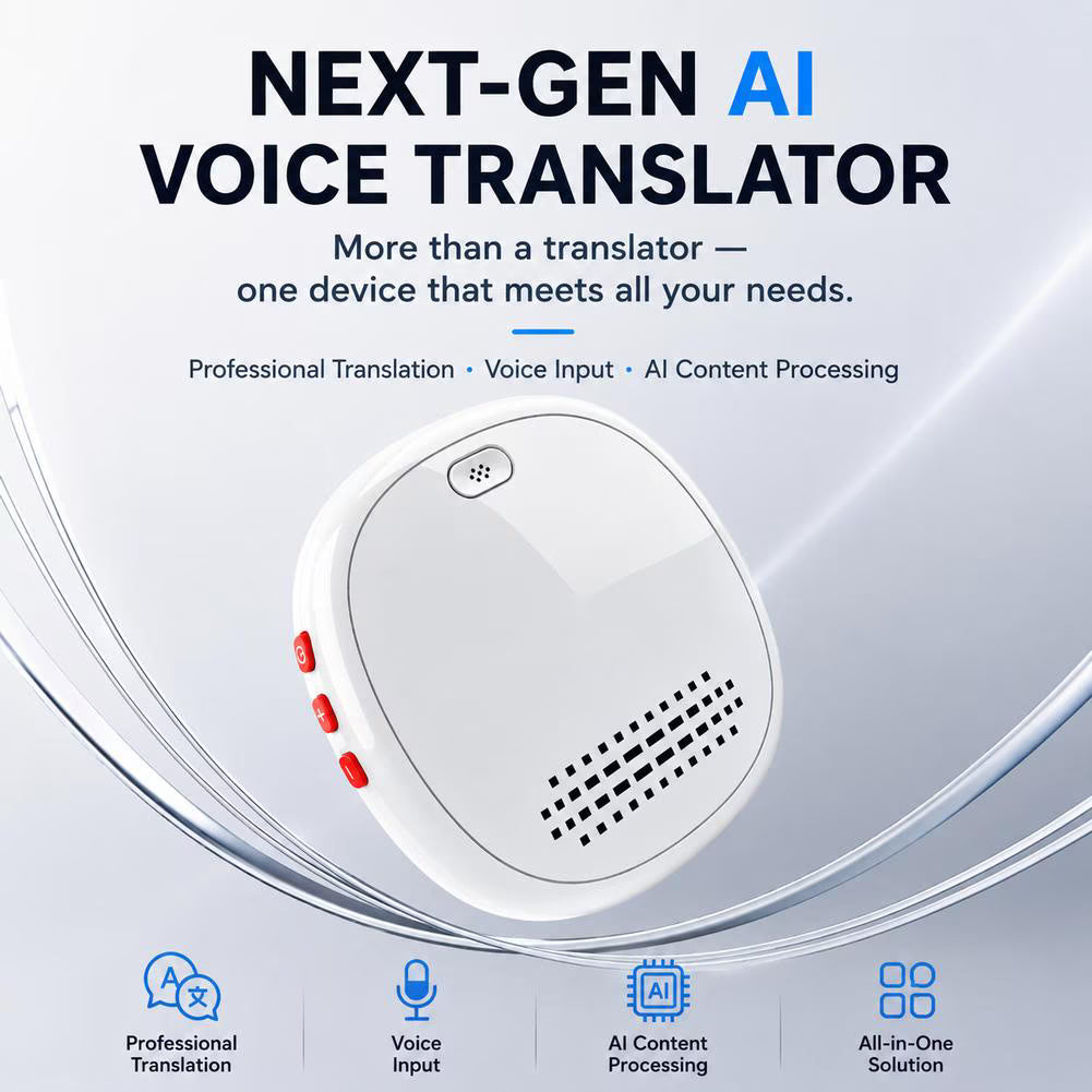 AI Smart Wearable Translator, 139 Languages Real-Time Voice Translation