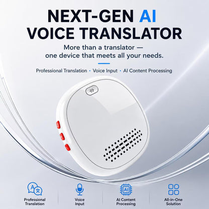 AI Smart Wearable Translator, 139 Languages Real-Time Voice Translation