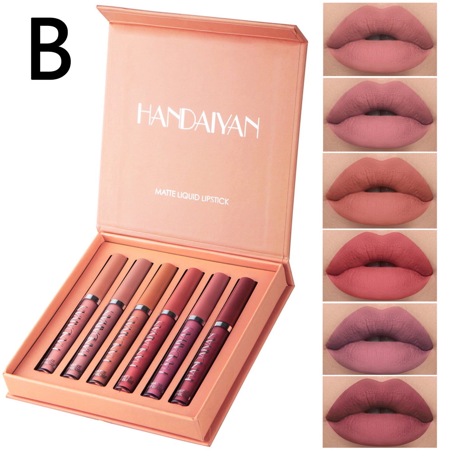 6-Piece Matte Liquid Lipstick Makeup Set,Long-lasting Wear, Non-sticky, Non-fading
