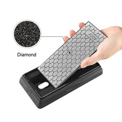 Professional DoubleSided Diamond Sharpener Precision Whetstone Non Slip Base 400Grit for Kitchenand Survival Tools