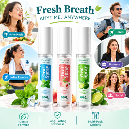 3PCS Fruit Mint Breath Spray,Breath Freshener Oral Care for Bad Breath Mouth Spray Dry Mouth Spray