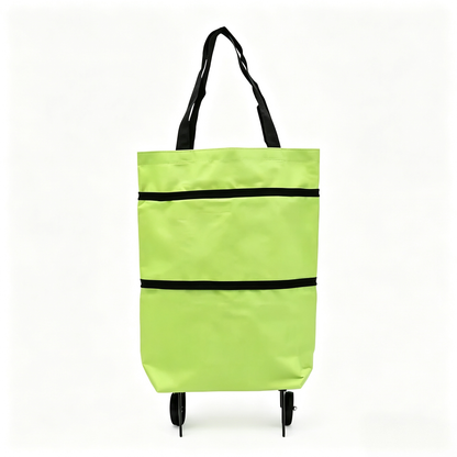 2-in-1 Foldable Shopping Cart: Waterproof Collapsible Grocery Trolley Bag
